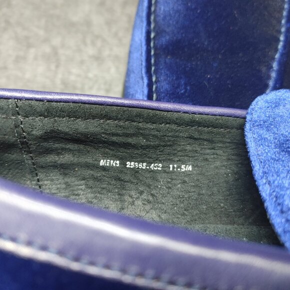 Men's Stacy Adams SIZE 11.5 Velour Slip On Comfort Shoes Royal Blue EUC - Picture 7 of 8